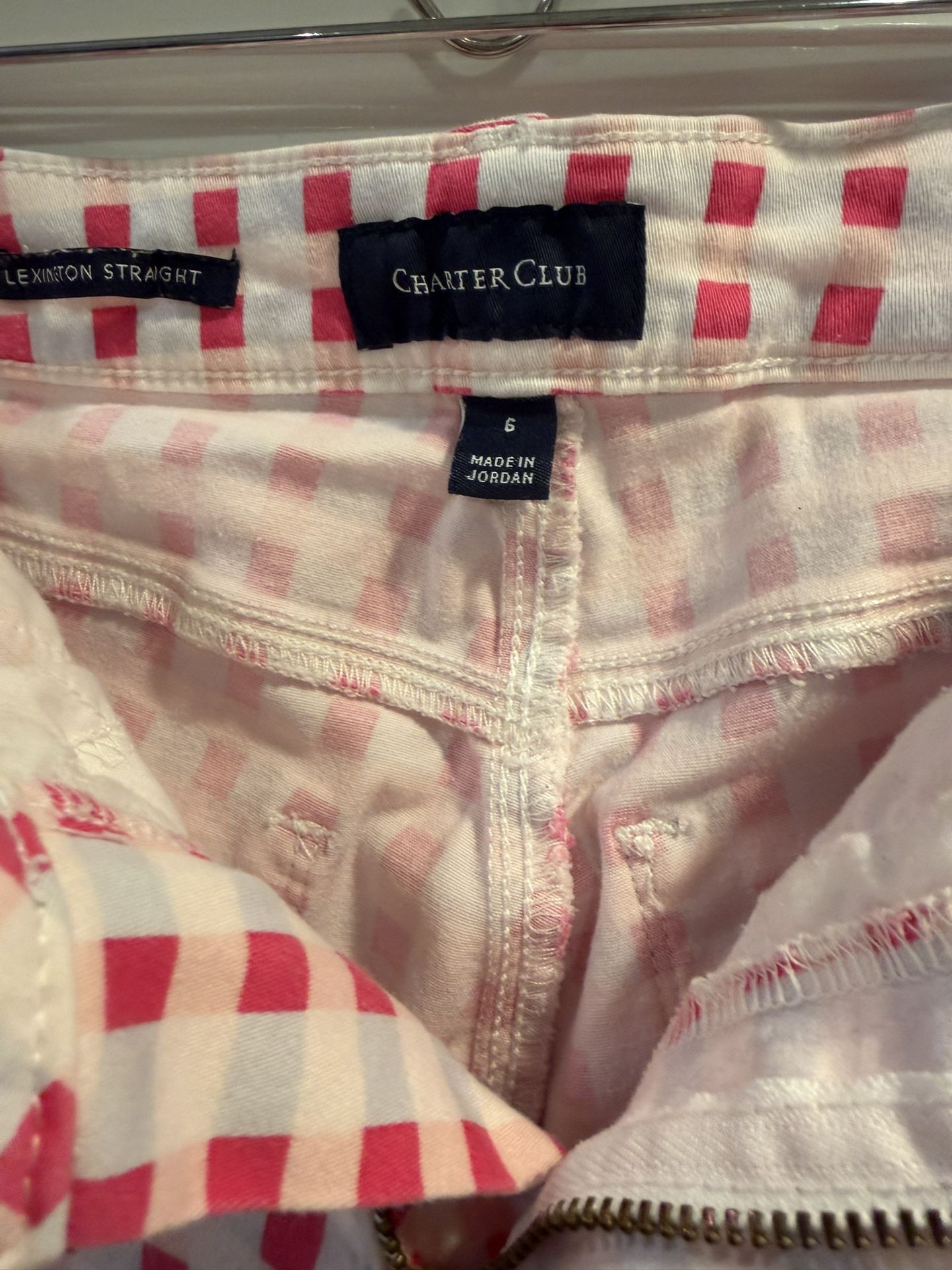 Women's Cotton Blend Pants Size 6 - Charter Club Red Check - photo 3