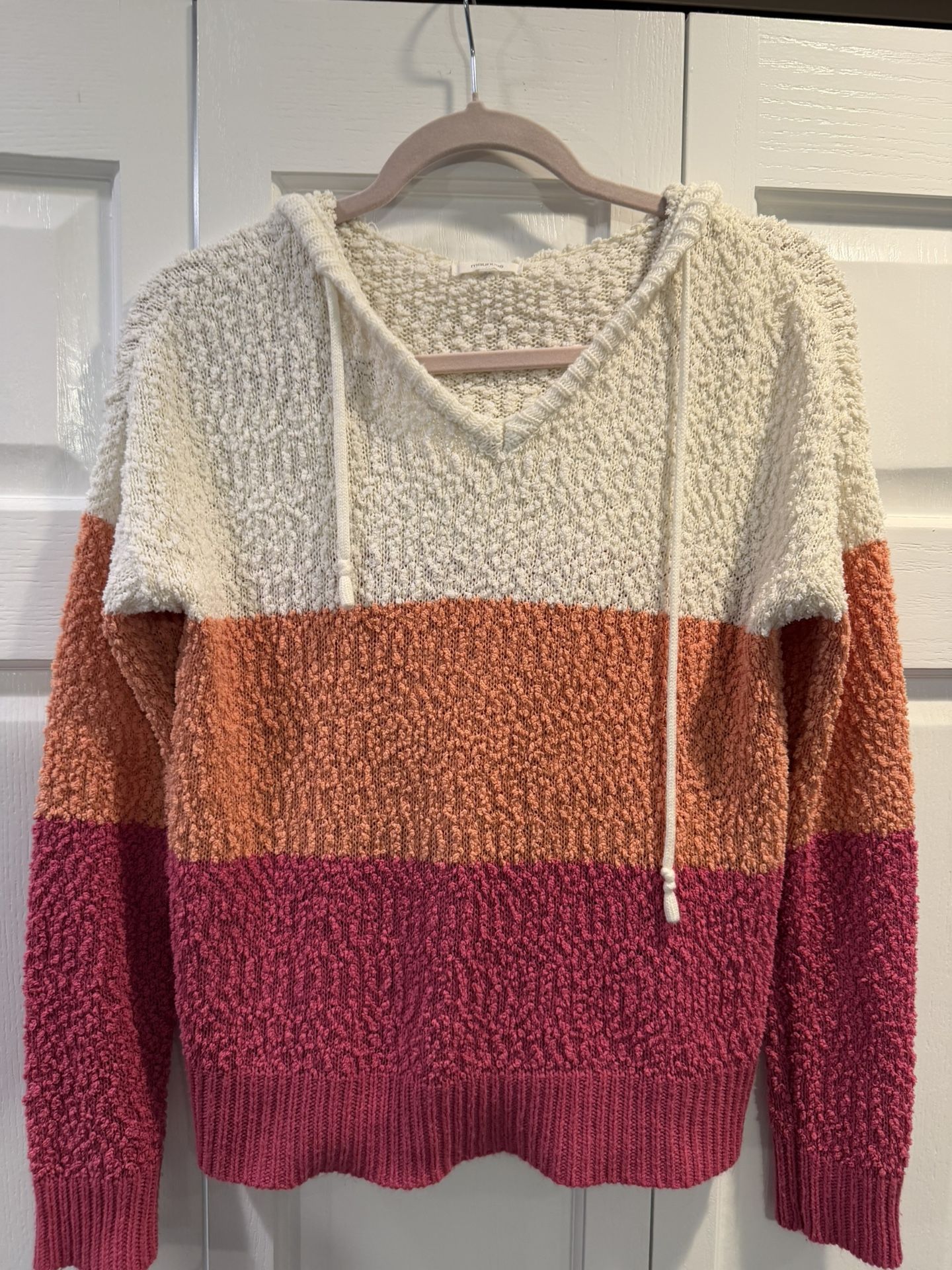 Women’s XS Color block Striped Hooded Sweater $8