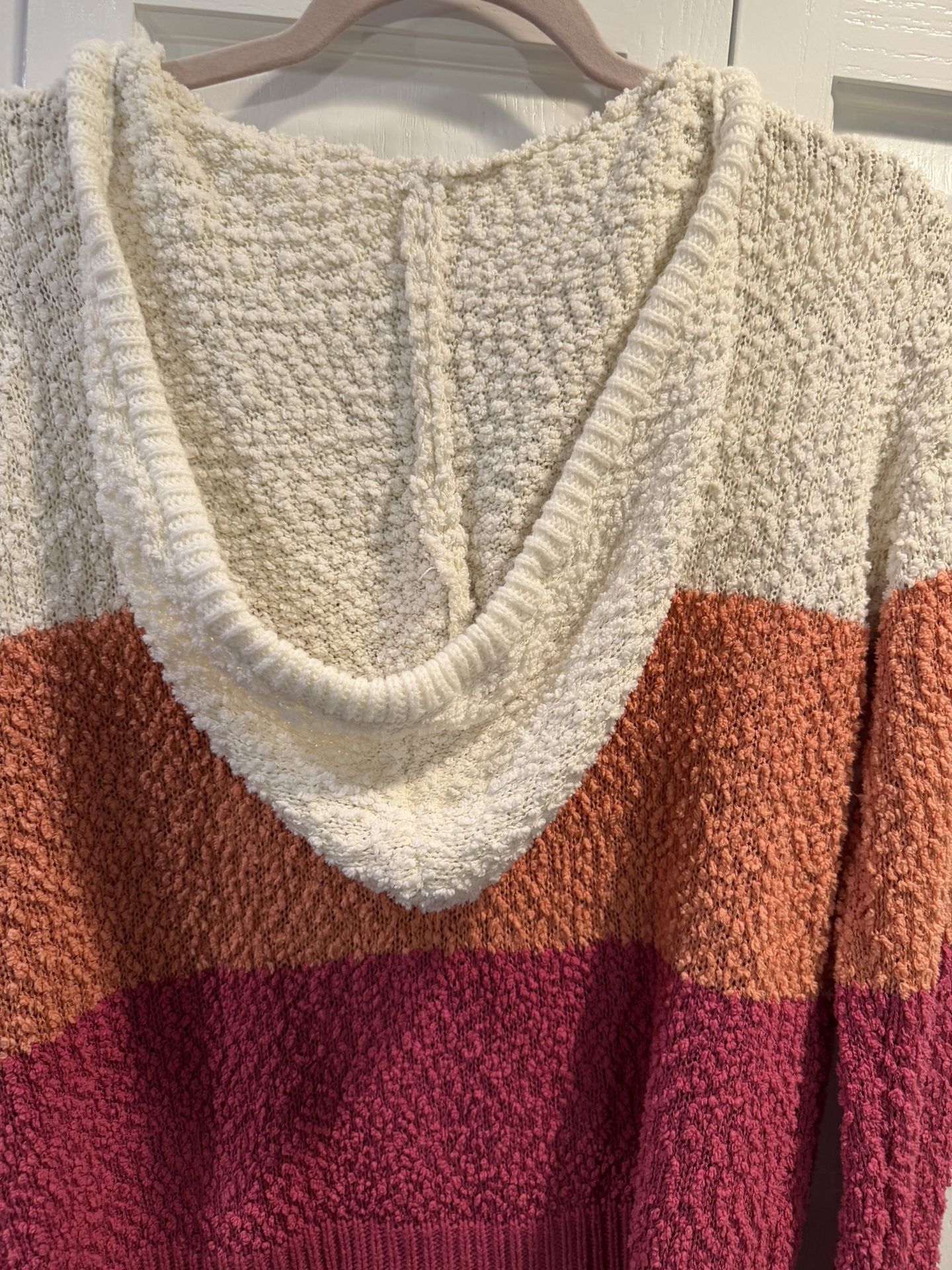 Women’s XS Color block Striped Hooded Sweater $8 - photo 4