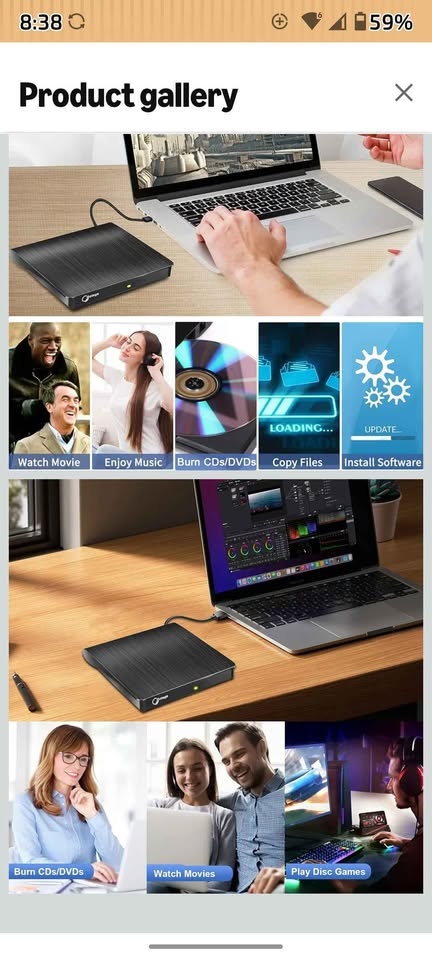 NEW External DVD Drive USB 3.0 Portable +/-RW - photo 3