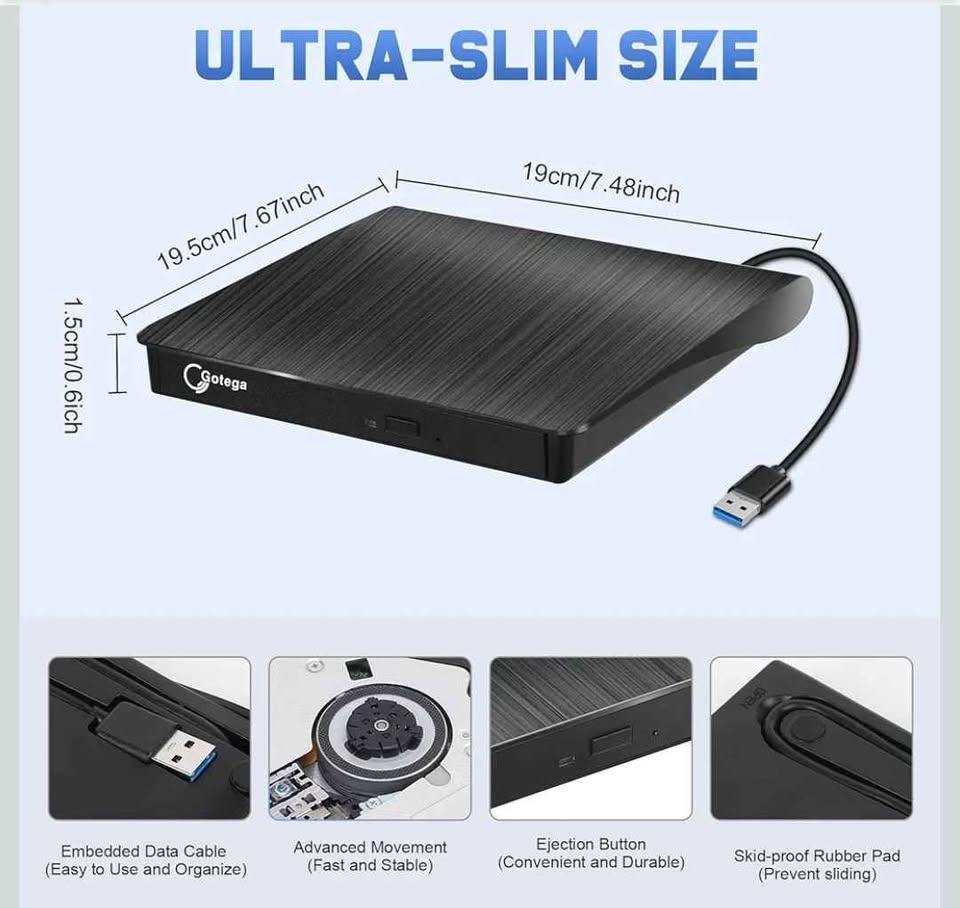 NEW External DVD Drive USB 3.0 Portable +/-RW - photo 4