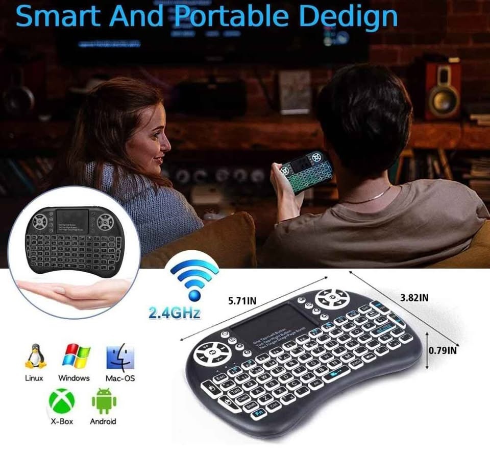2.4GHz Backlit Mini Keyboard with Touchpad - photo 4