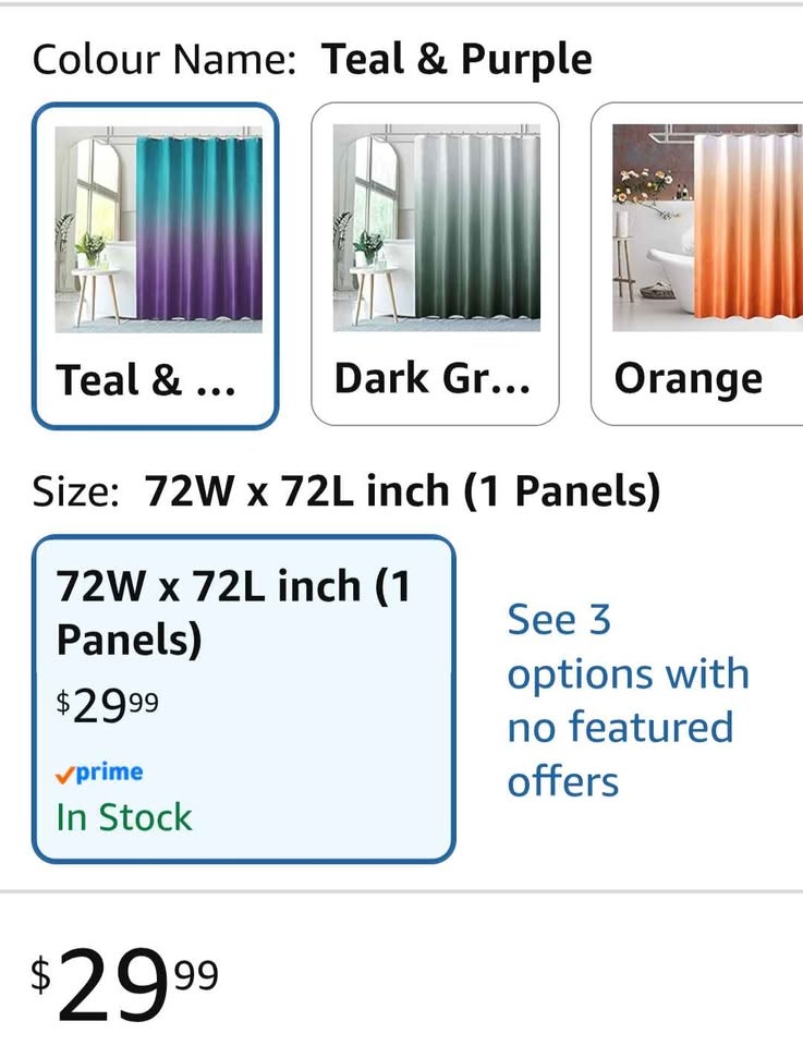 NEW Purple & Blue Gradient Waffle Weave Shower Curtain (72"x72") - photo 5