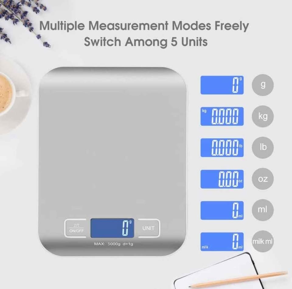 New Digital Kitchen Scale 5kg/1g Stainless Steel - photo 4