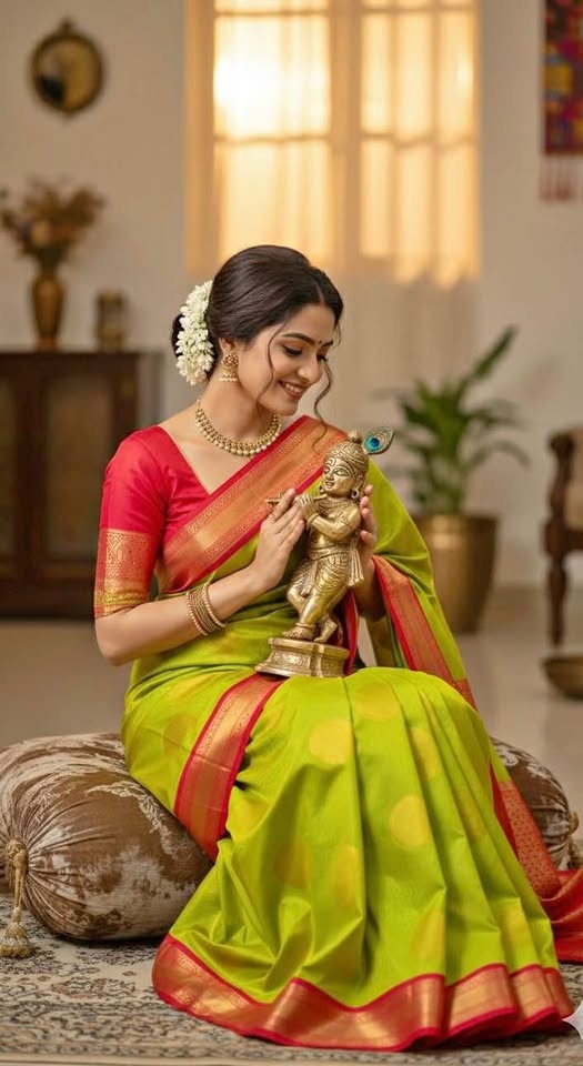 Beautiful Kanchipuram Silk Saree - Ready to Wear Blouse