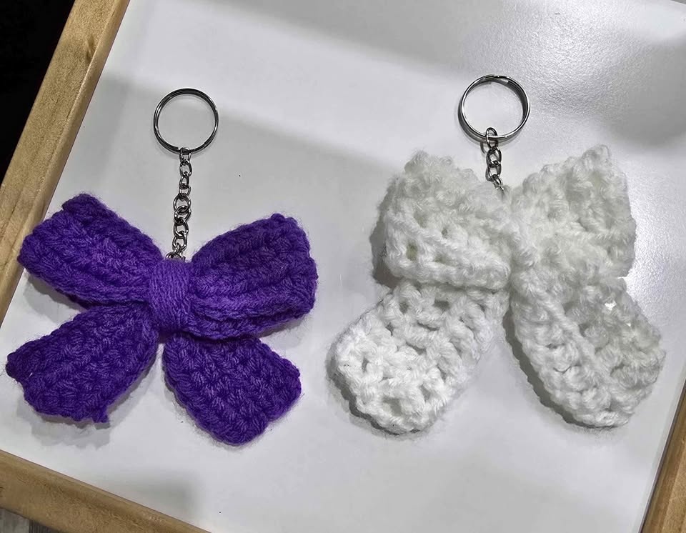 Crochet Bow Keychain