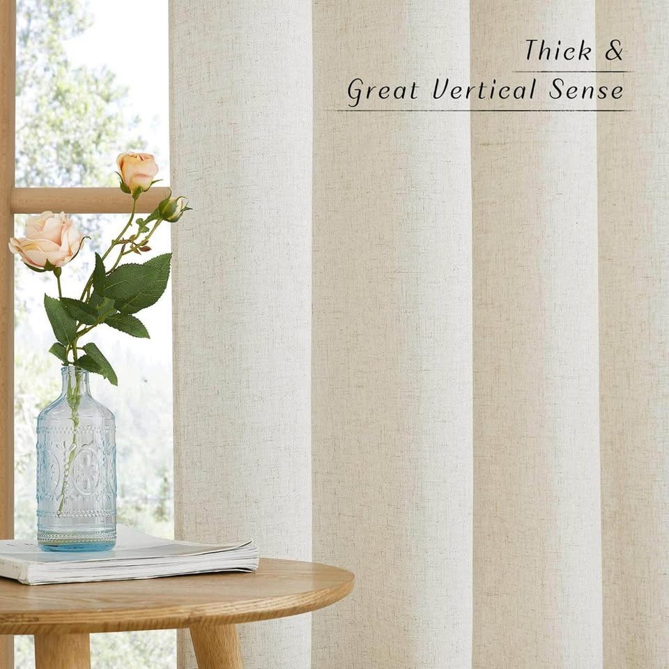NICETOWN Linen Sheer Curtains 96" Long Grommet (2 Panels) - photo 3