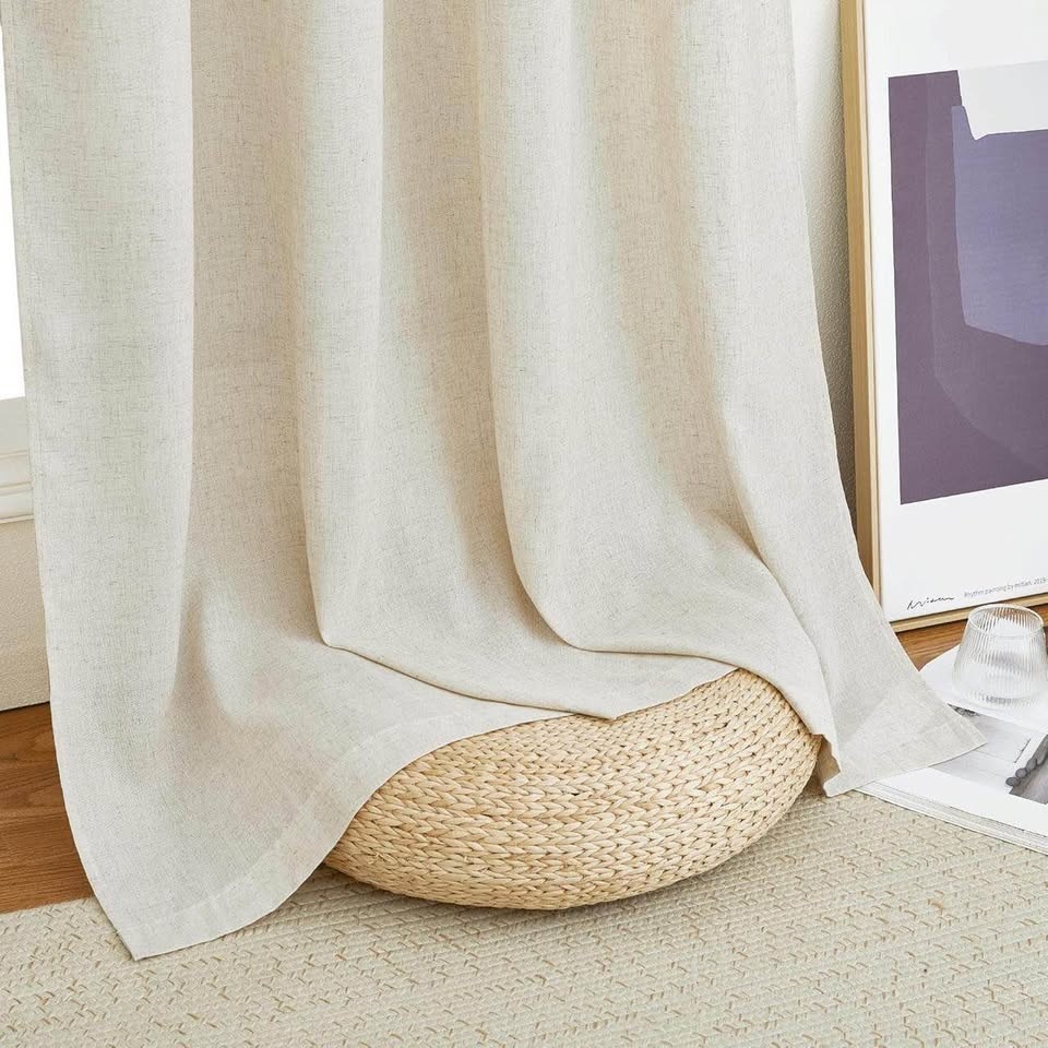 NICETOWN Linen Sheer Curtains 96" Long Grommet (2 Panels) - photo 5