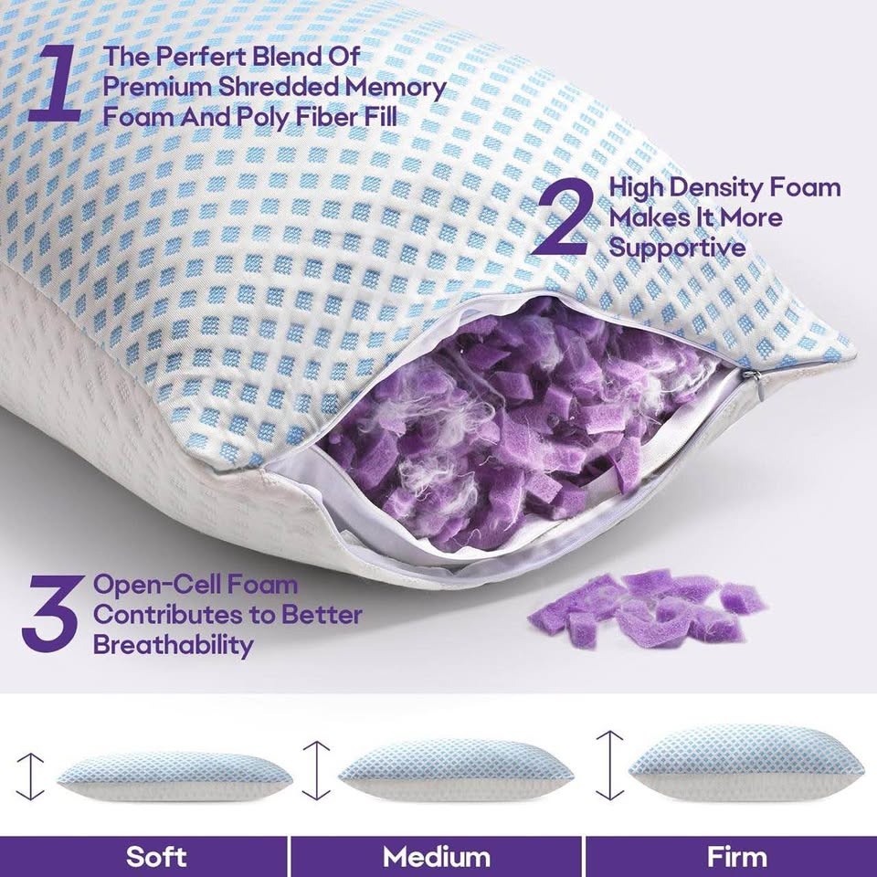 Cooling Memory Foam Pillows Queen Size 2 Pack - photo 5