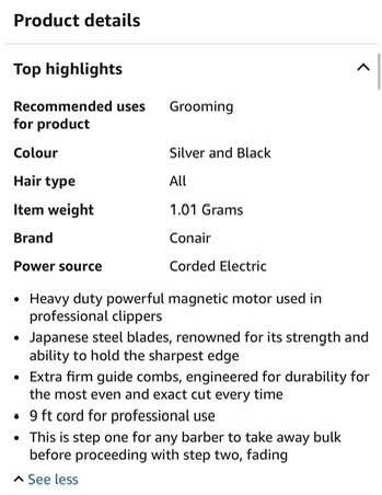 Conair Men’s Barber Shop Pro Haircare Grooming Kit - photo 4