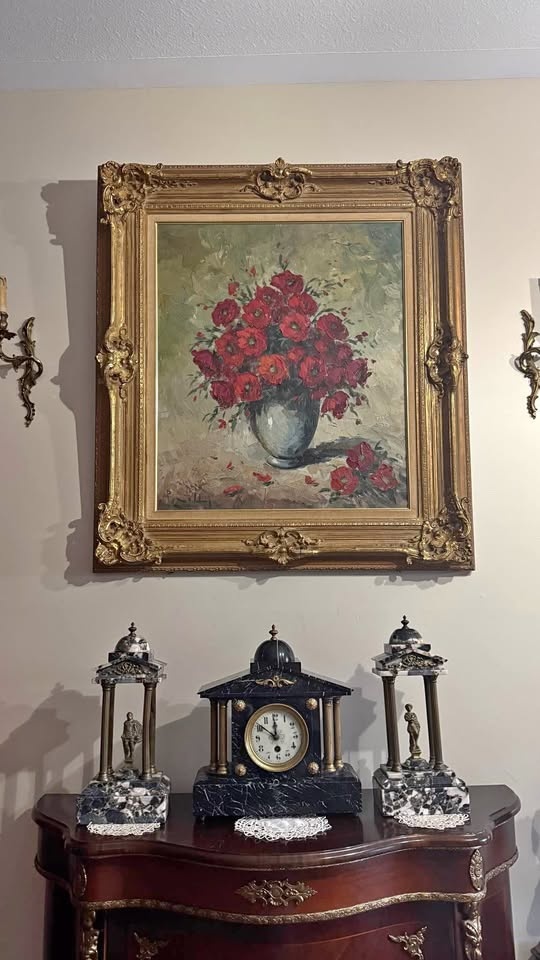 Antique French Marble Clock Set