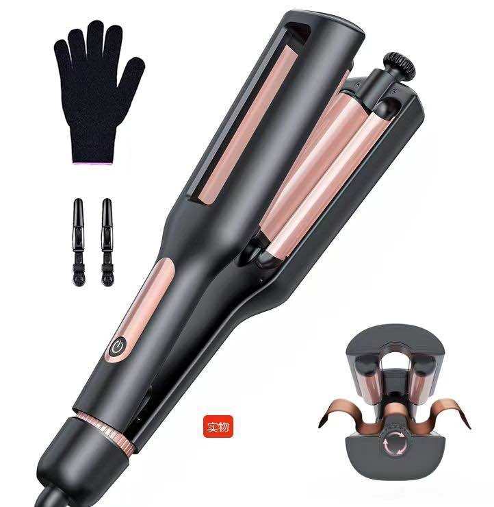 Black & Rose Gold Hair Waver w/ Heat Glove & Clips