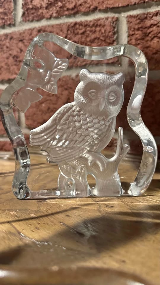 Lead crystal owl