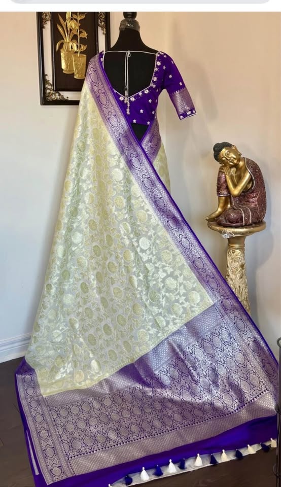 Banarasi Fancy Saree with Ready to Wear Blouse - photo 3