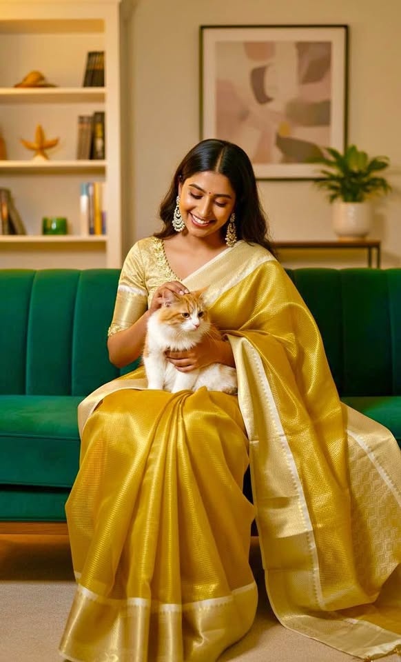 Beautiful Bangalore silk saree with ready to wear blouse