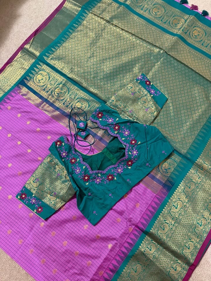 Pure silk gadwal saree with ready to wear blouse - photo 5