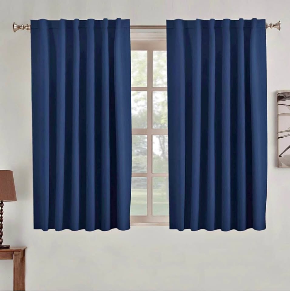 TURQUOIZE Blackout Curtains – Navy – 2 Panels – 52 x 45 – New