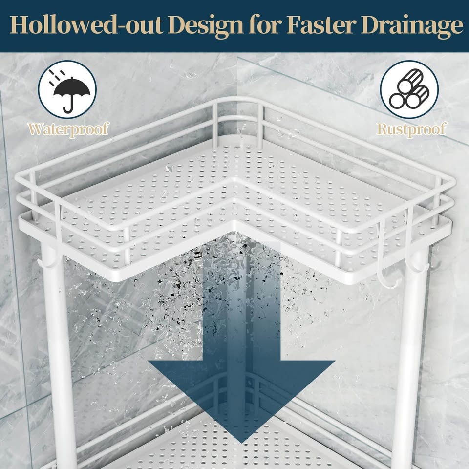 New - 4-Tier Corner Shower Caddy – Stainless Steel - photo 3