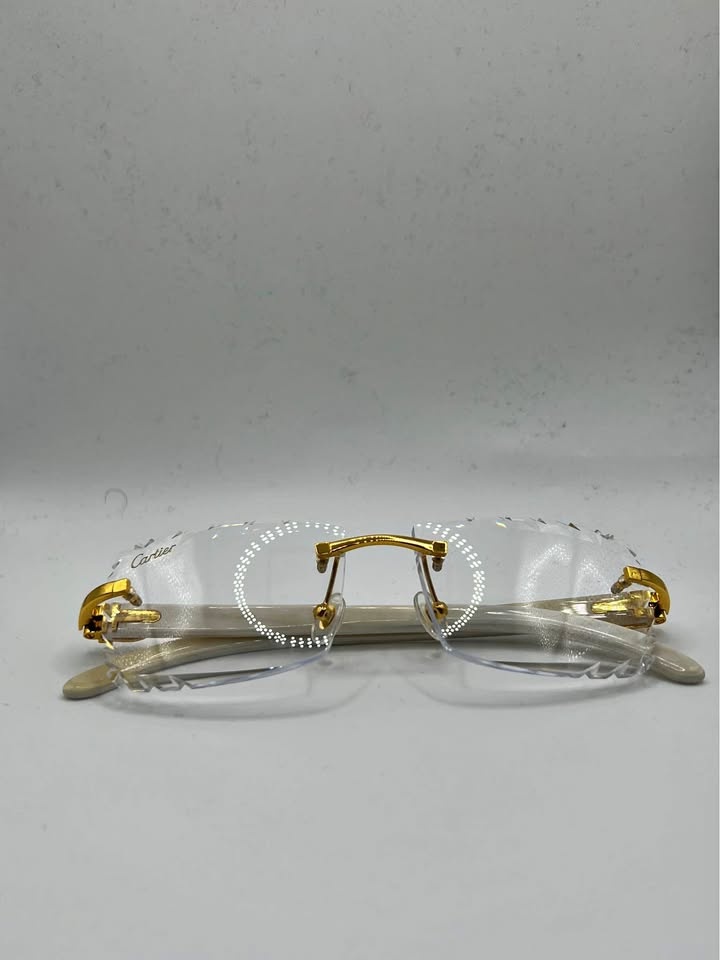 (💲200) Clear Cartier Diamond cut sunglasses