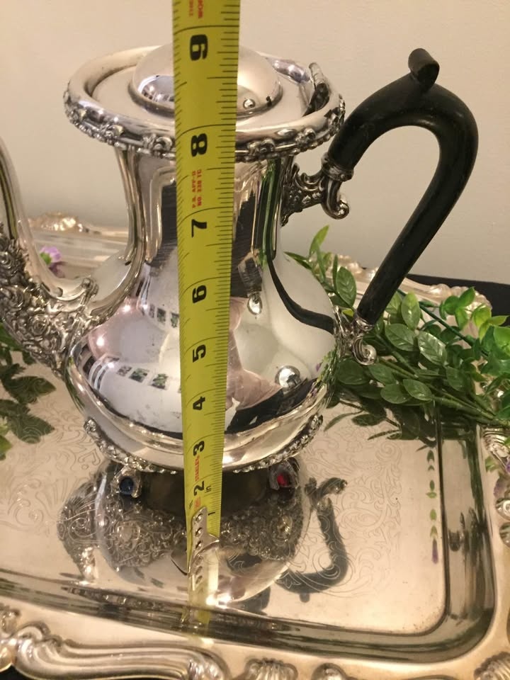 Vintage Silver Tea Pot with Decorative Marble Feet - photo 5
