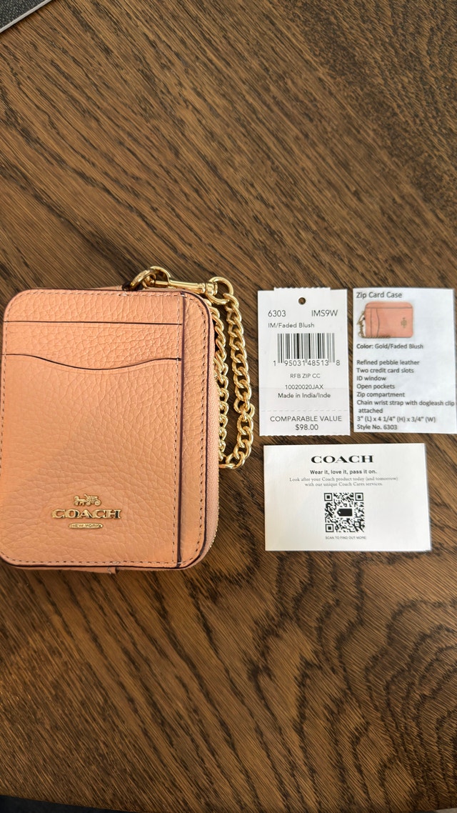 NEW w/tags Coach Zip Card Case/ Wristlet