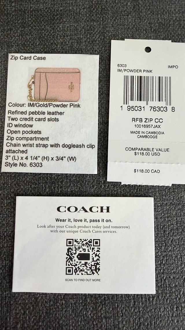 NEW w/tags Coach Zip Card Wristlet Case - photo 4