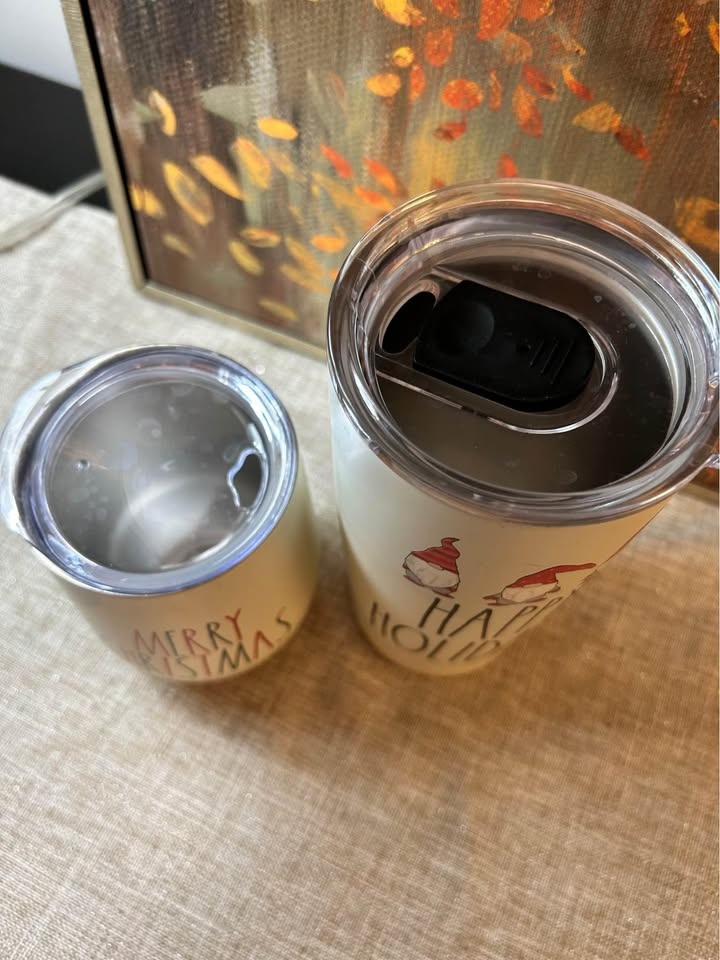 2 Rae Dunn Christmas Travel Tumblers (Tall & Small) - photo 2
