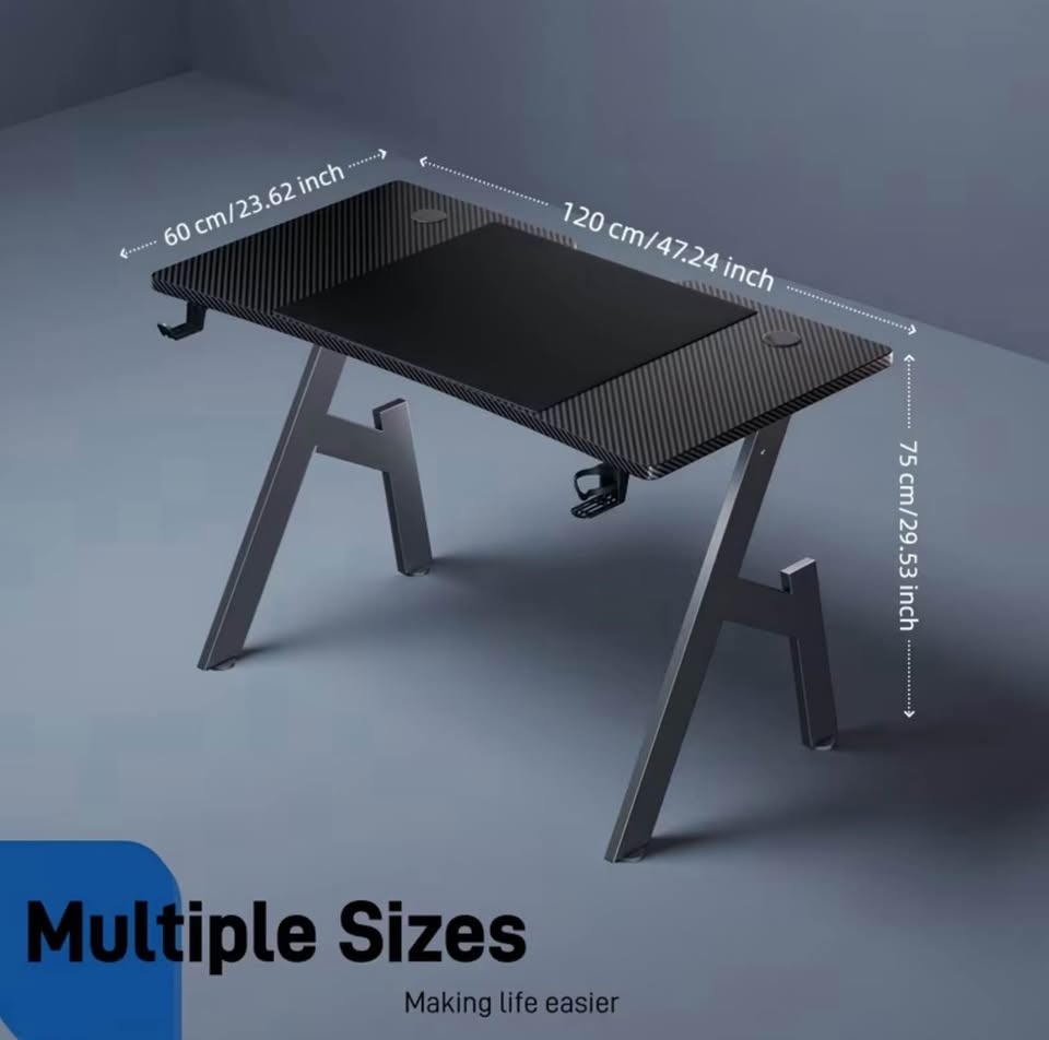 Gaming Desk Black Carbon Fiber Z-Legs - photo 3