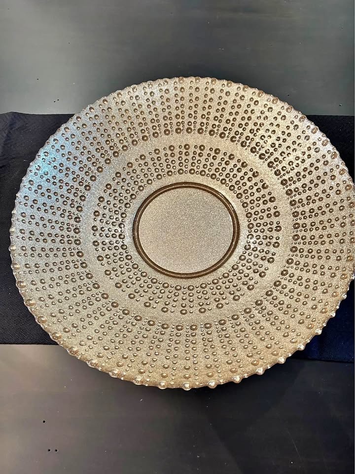 Decorative champagne gold textured 15” bowl