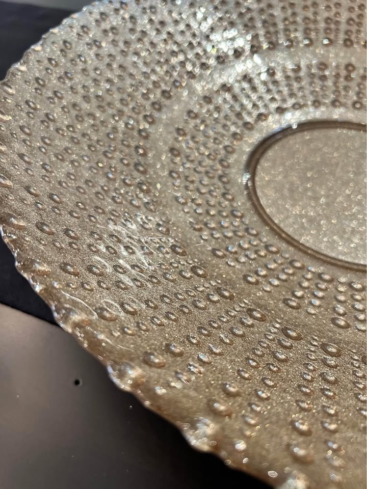 Decorative champagne gold textured 15” bowl - photo 2