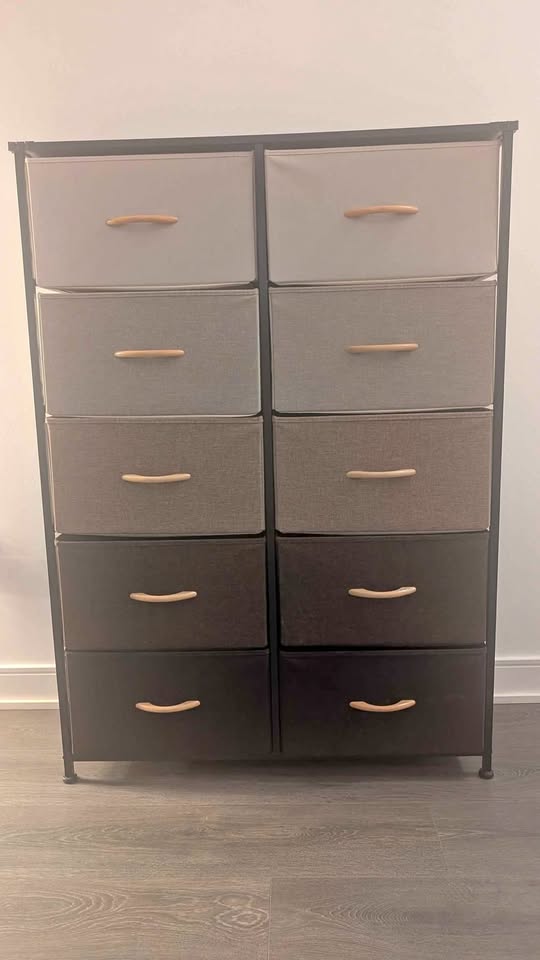 10 Drawers Fabric Tall Dresser