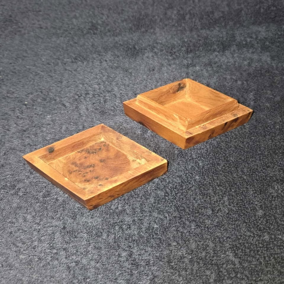 Handcrafted Burl Wood Trinket Box – Diamond Shape - photo 2