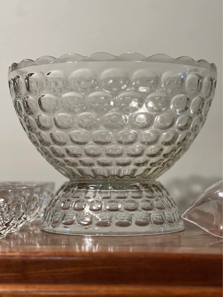 Vintage Federal Glass Yorktown Punch Bowl Set Original Box - photo 5