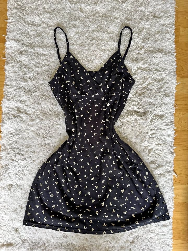 Navy Blue Floral Mini Dress