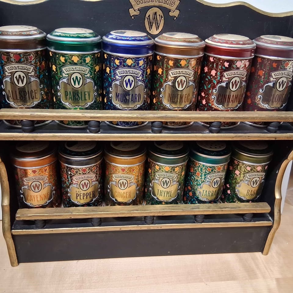 1980s Vintage Watkins Spice Rack with Metal Tins - photo 3