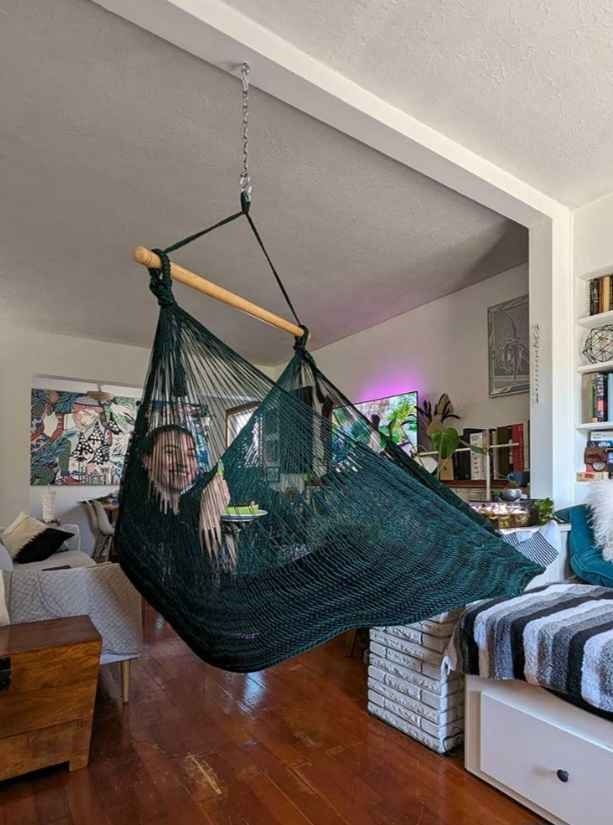 Handwoven Nylon Hammock Chair - Dark Brown - photo 5