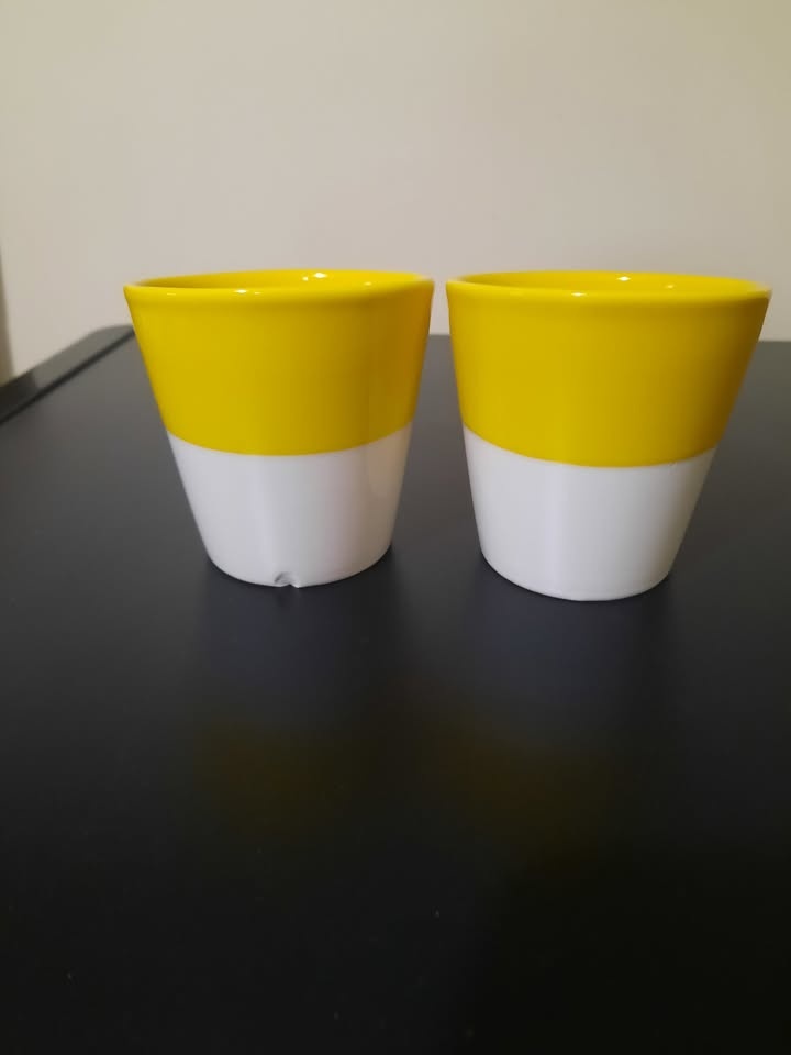 Starbucks TAZO Coffee/Tea Mug Pair Yellow/White - photo 2