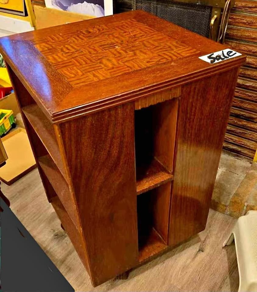 Vintage Revolving Side Table / Bookcase