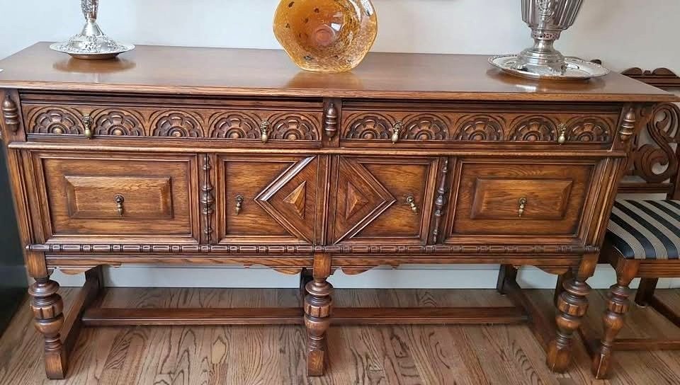 Antique Jacobean Style Sideboard/ Credenza