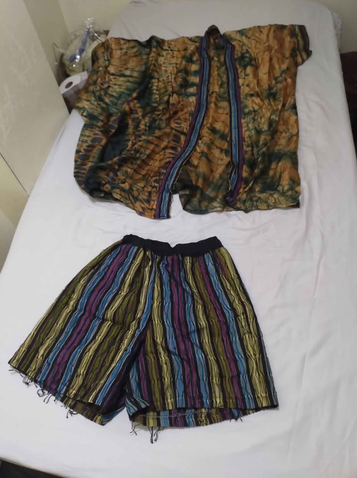 Chic Tie-Dye Kimono + Aso-Oke Bottoms Size S-M - photo 2