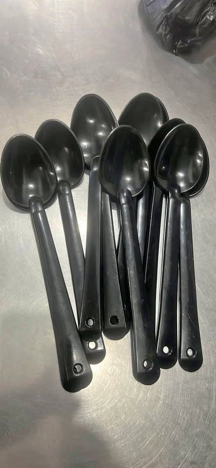 13" Serving Spoon, Solid Polycarbonate, Black (12 PCS)