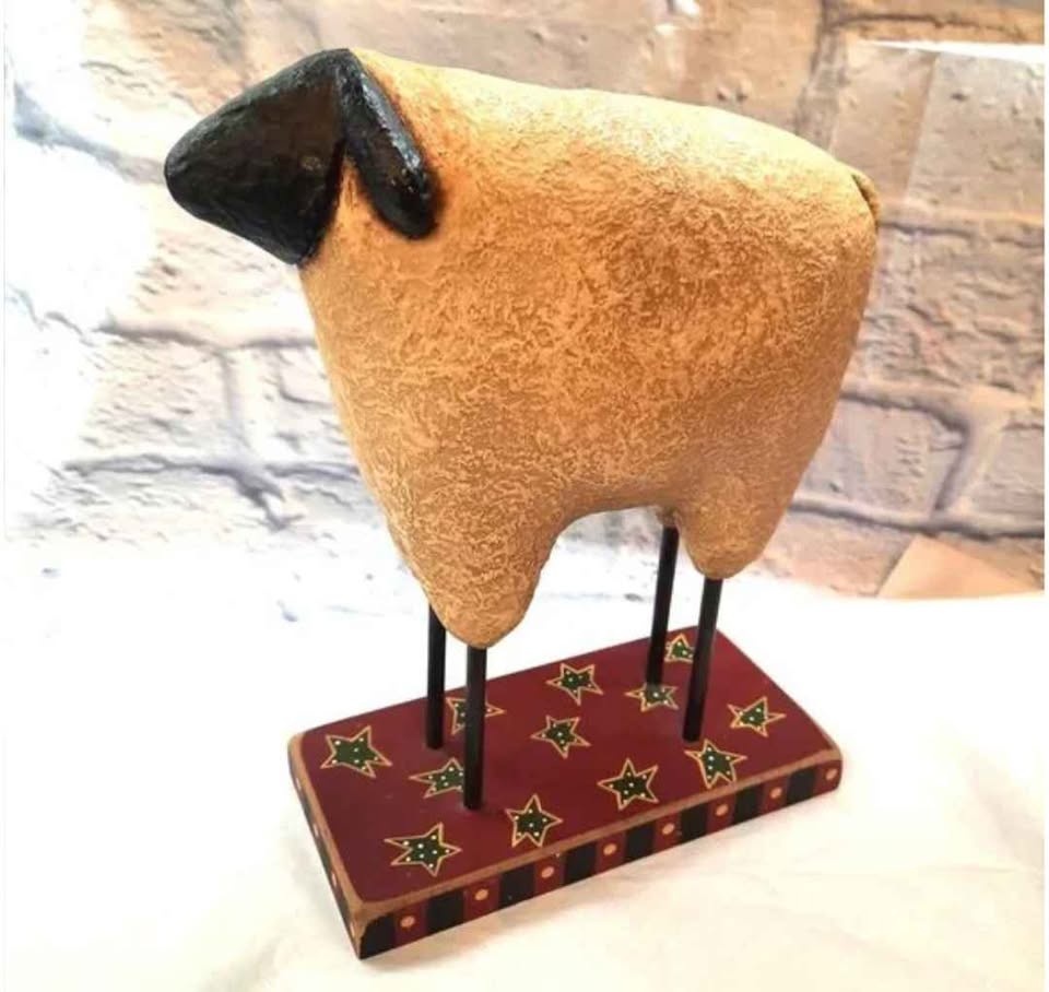 Debbie Piotrowski Folk Art Country Sheep Figure Sculpture - photo 2