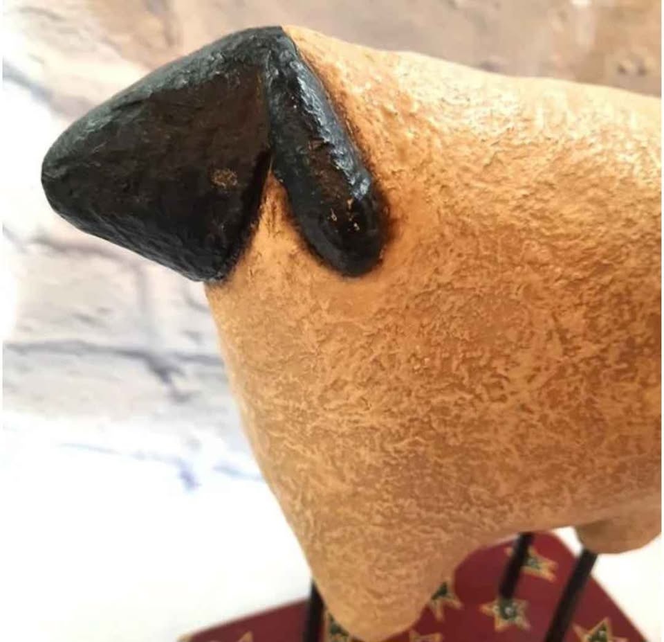 Debbie Piotrowski Folk Art Country Sheep Figure Sculpture - photo 3