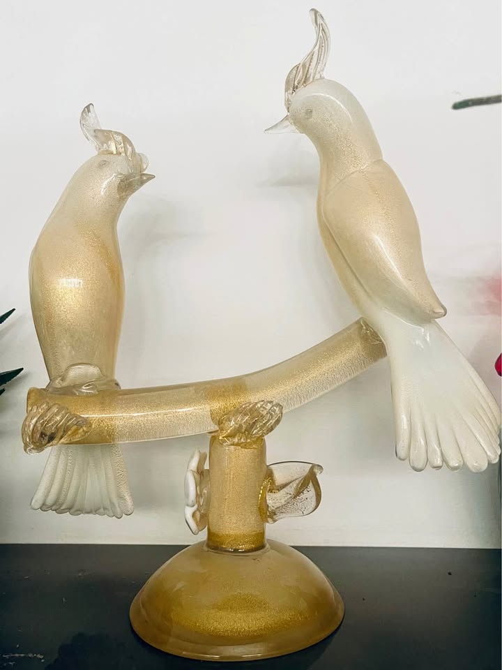Vintage Signed Salviati Murano Glass Bird Sculpture (1975)