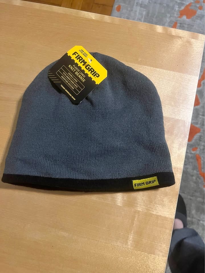 Firm Grip Men's GREY Fleece Lined knit Beanie Hat