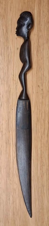 Vintage African Hand-Carved Wooden Cutlery Set - photo 3