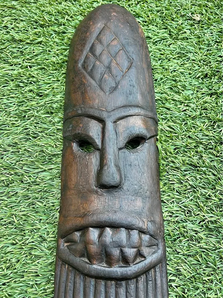 Vintage Hand-Carved Wooden Tribal Mask – Elongated Design 22” thumbnail