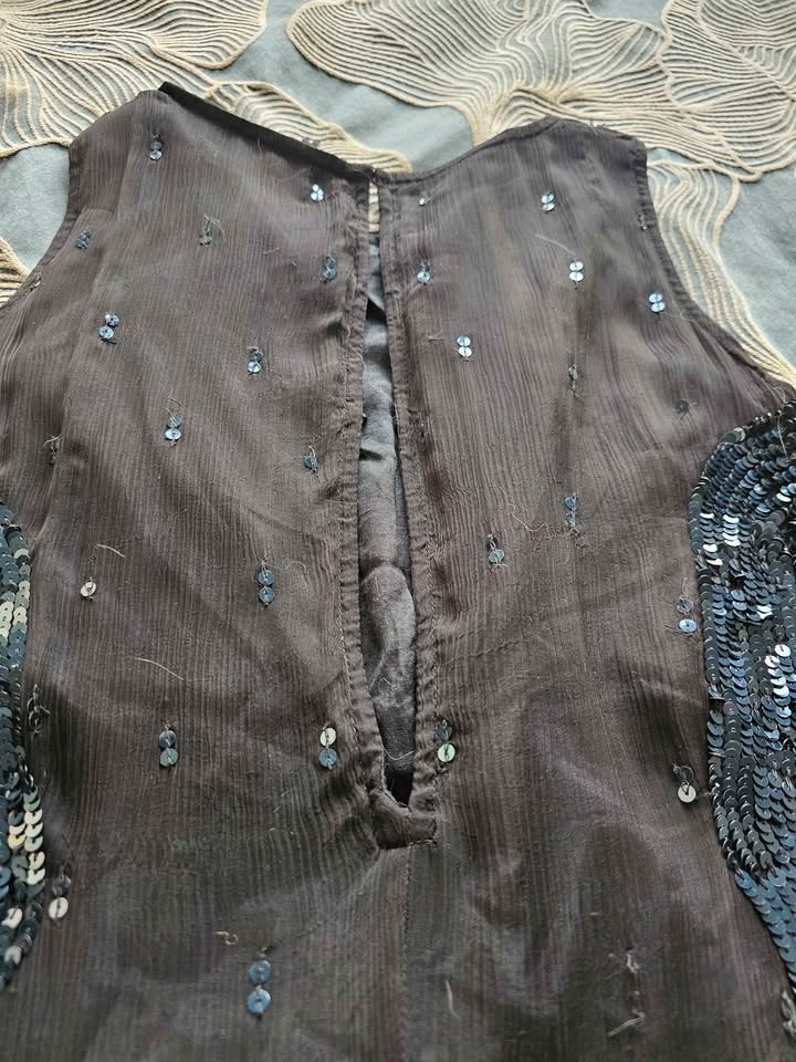Dark Sequin Fringe Party Dress - Size 8 - photo 5