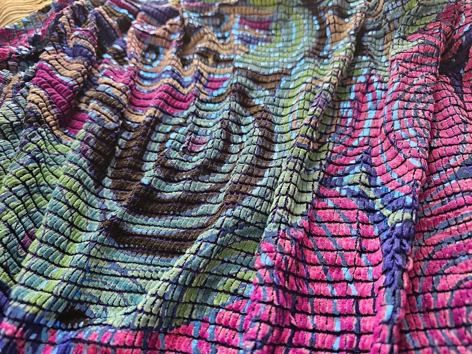 Colorful Shirred Long Sleeve Crinkle Top - photo 4