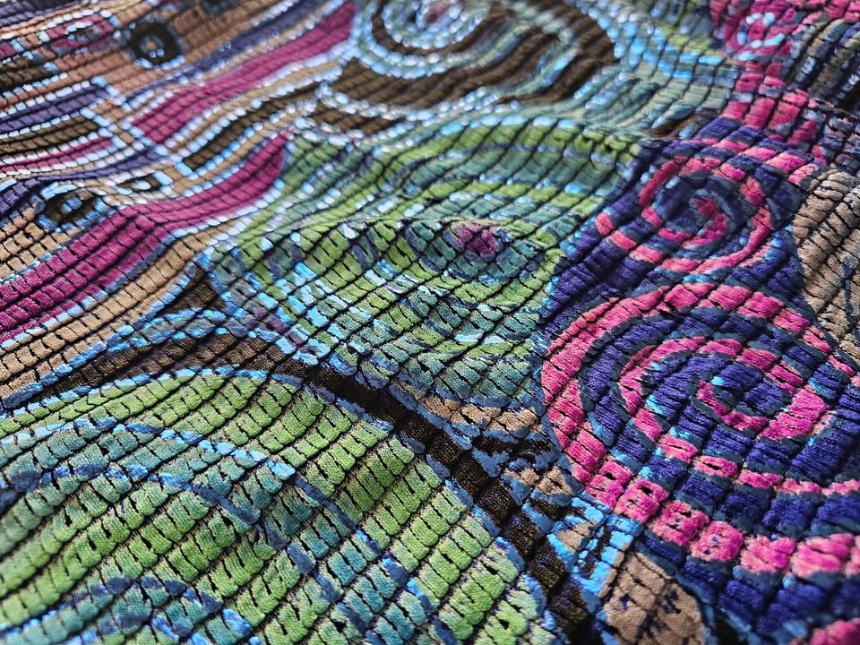 Colorful Shirred Long Sleeve Crinkle Top - photo 5